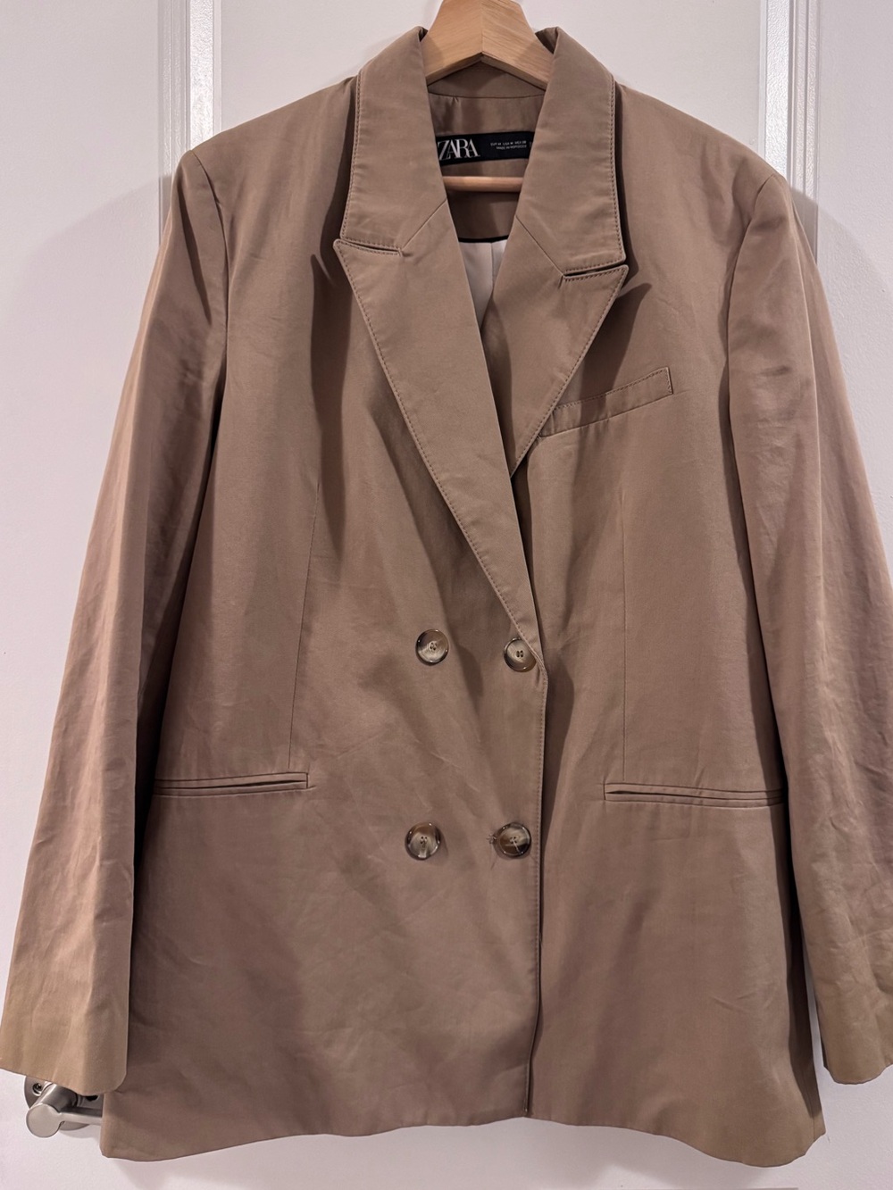 Zara Oversized Double-Breasted Blazer | Taupe | M | NWOT
